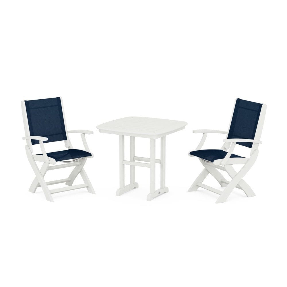 POLYWOOD® Outdoor Furniture POLYWOOD® - Coastal Folding Chair 3-Piece Dining Set - PWS1206