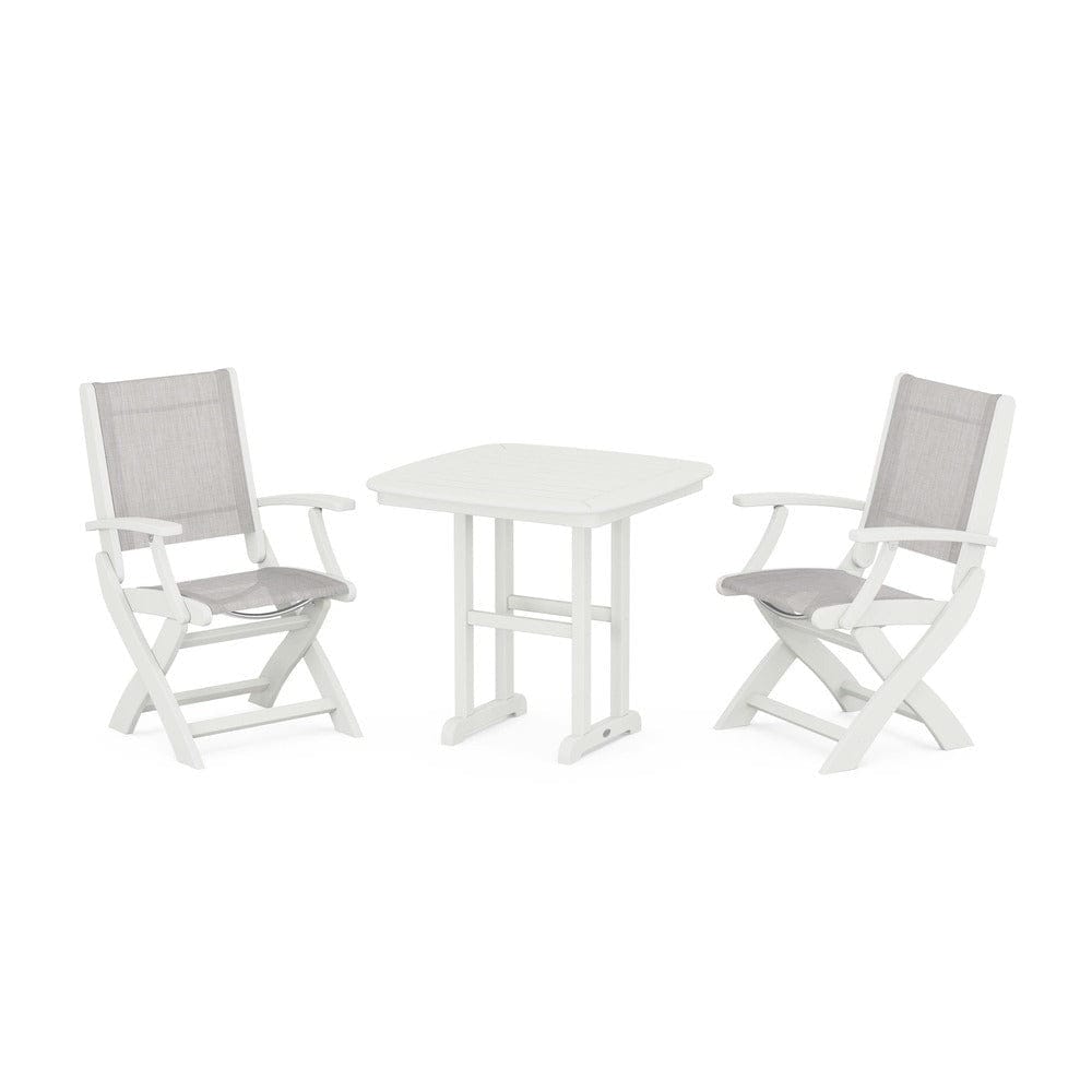POLYWOOD® Outdoor Furniture POLYWOOD® - Coastal Folding Chair 3-Piece Dining Set - PWS1206