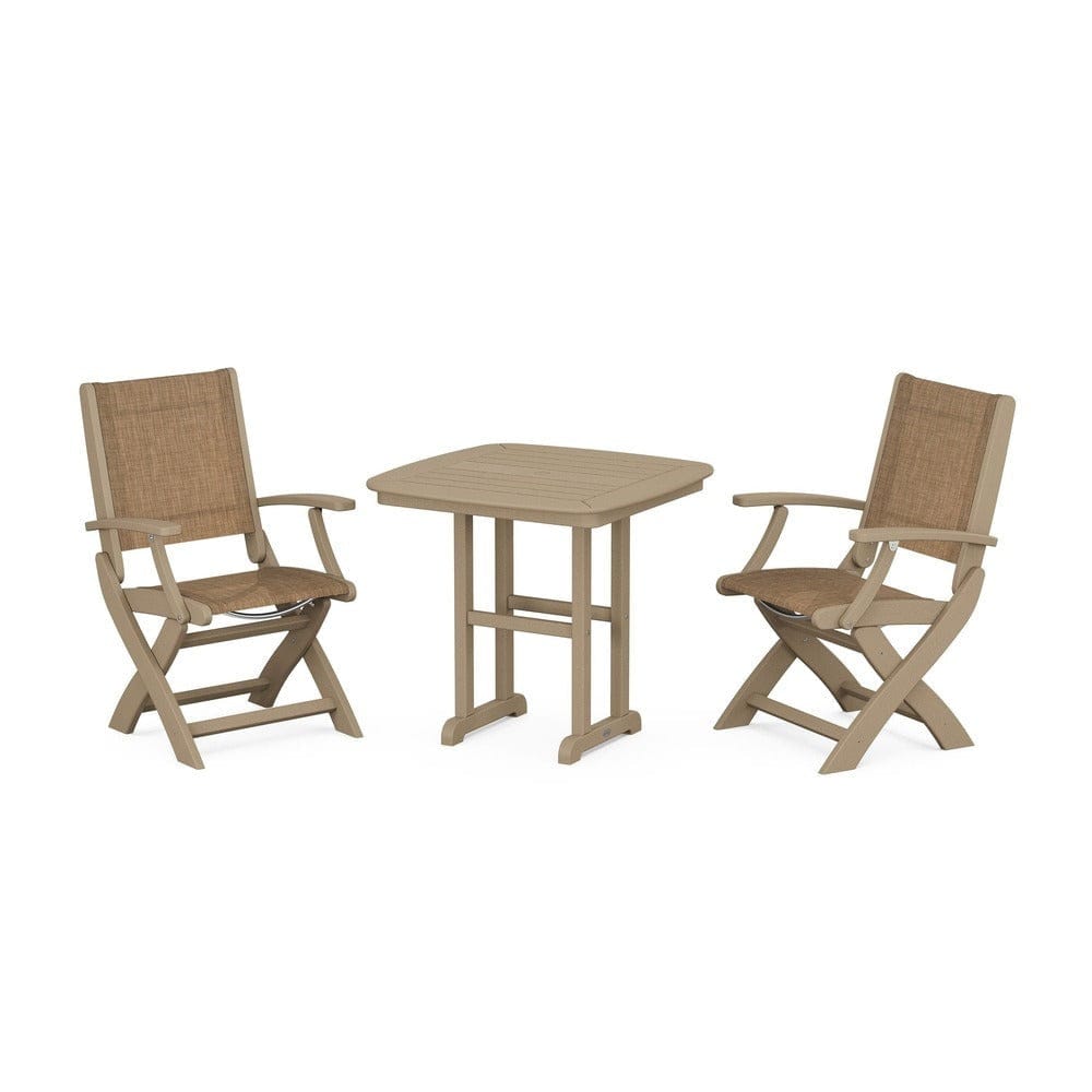POLYWOOD® Outdoor Furniture POLYWOOD® - Coastal Folding Chair 3-Piece Dining Set - PWS1206
