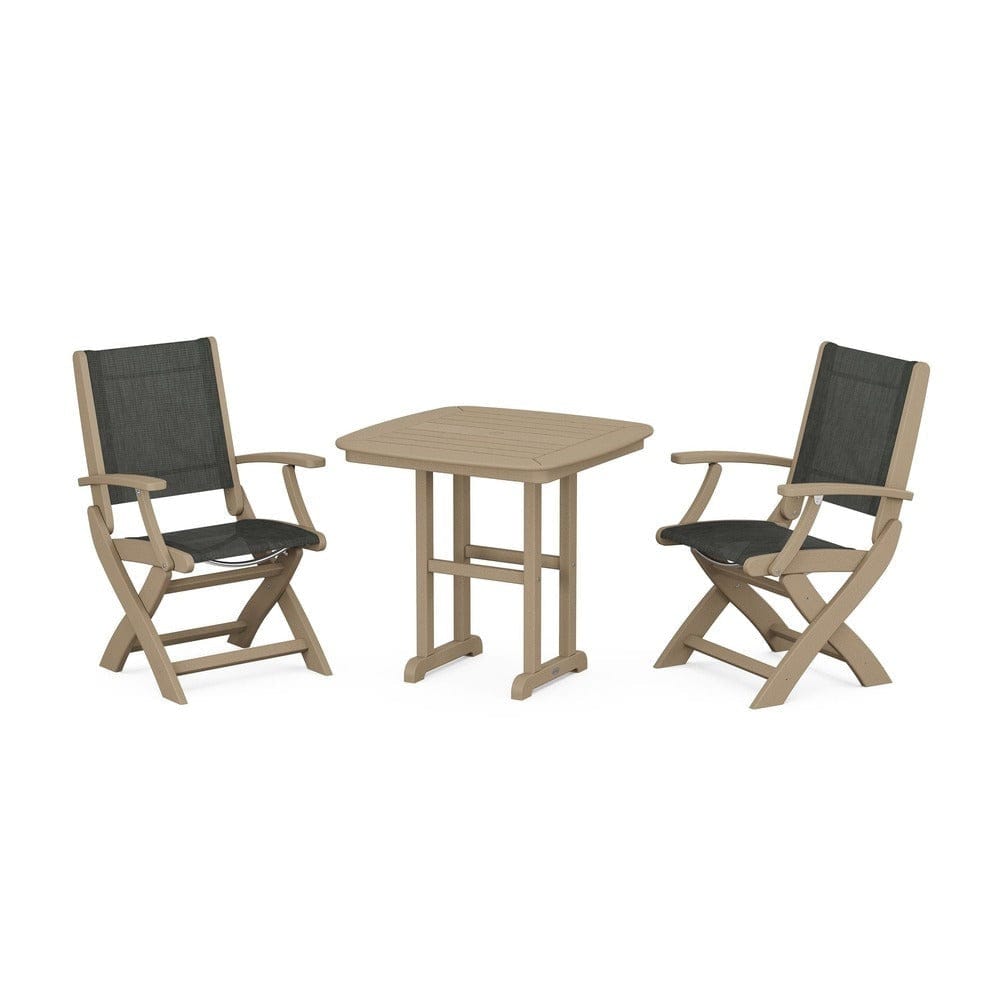 POLYWOOD® Outdoor Furniture POLYWOOD® - Coastal Folding Chair 3-Piece Dining Set - PWS1206