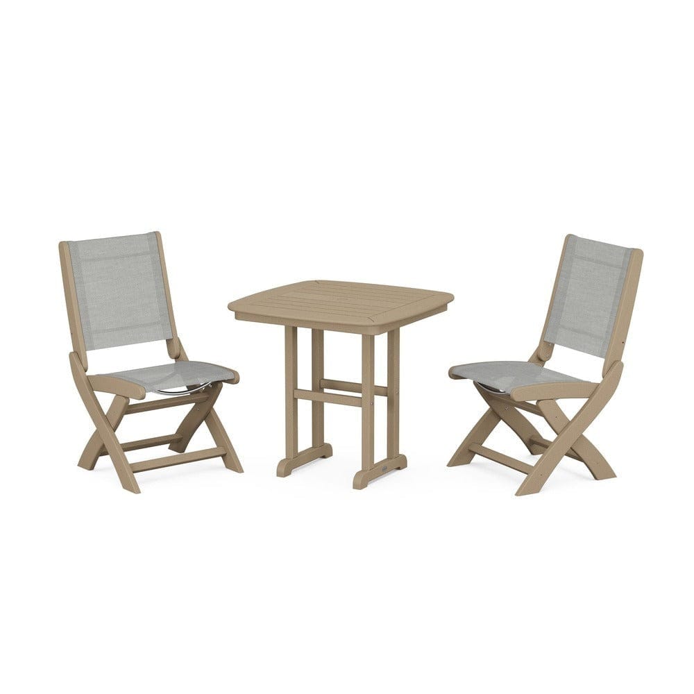 POLYWOOD® Outdoor Furniture POLYWOOD® - Coastal Folding Side Chair 3-Piece Dining Set - PWS1207