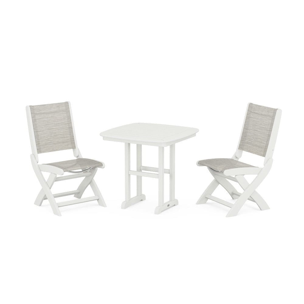 POLYWOOD® Outdoor Furniture POLYWOOD® - Coastal Folding Side Chair 3-Piece Dining Set - PWS1207