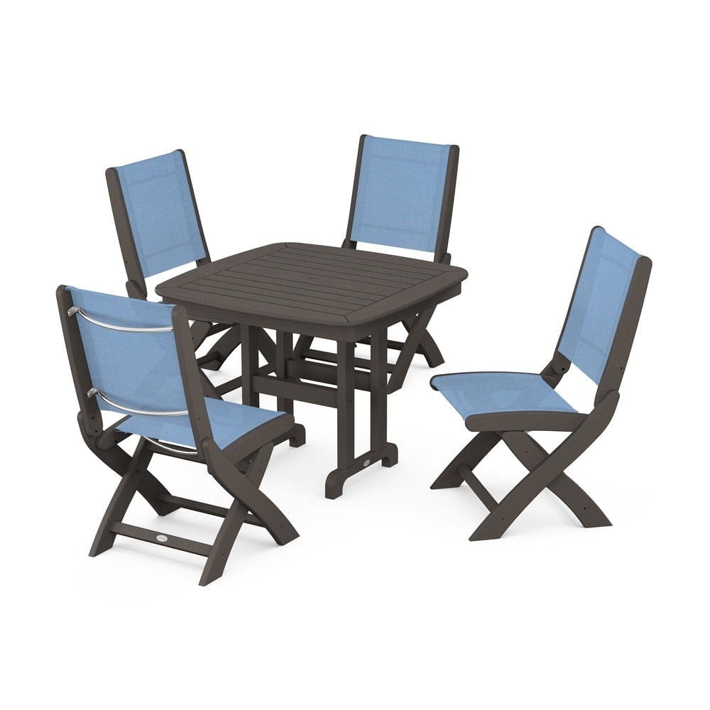 POLYWOOD® - Coastal Folding Side Chair 5-Piece Dining Set - PWS1238