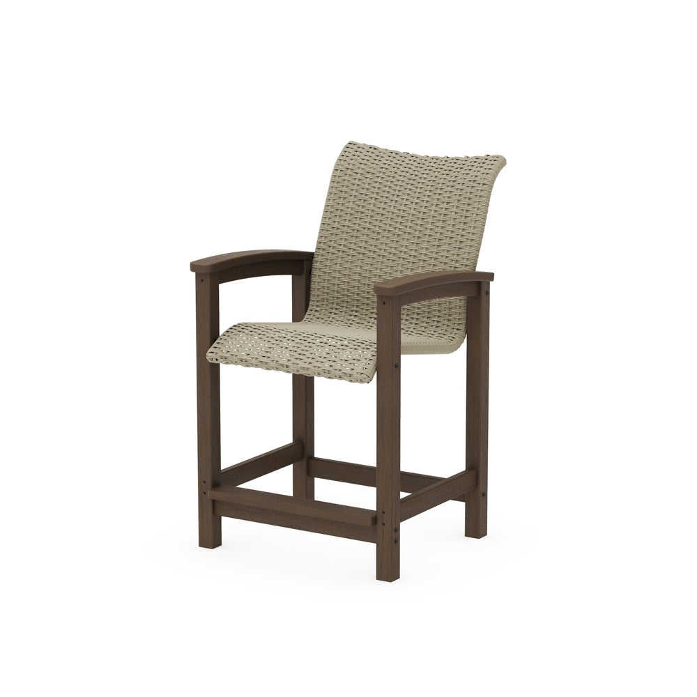 POLYWOOD Coastal Woven Counter Chair - Select Kona