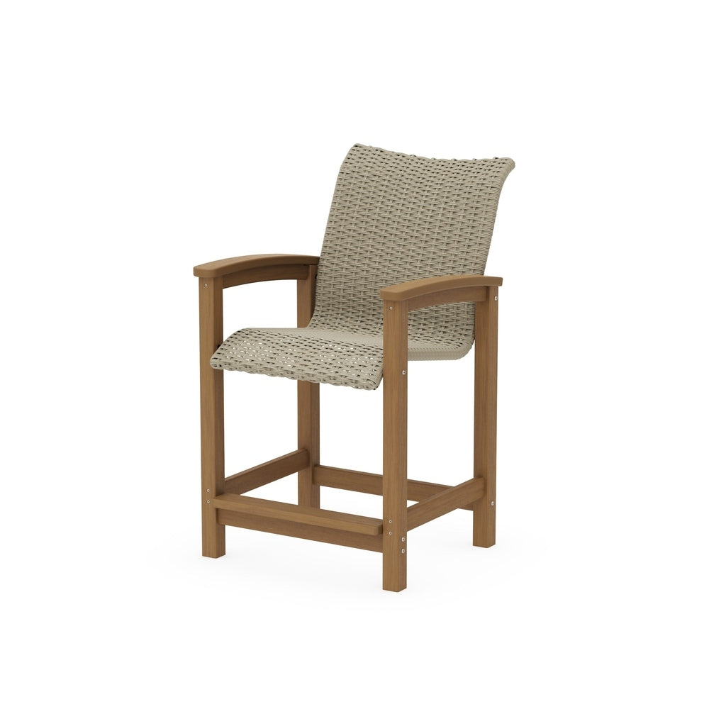 POLYWOOD Coastal Woven Counter Chair - Select Natural