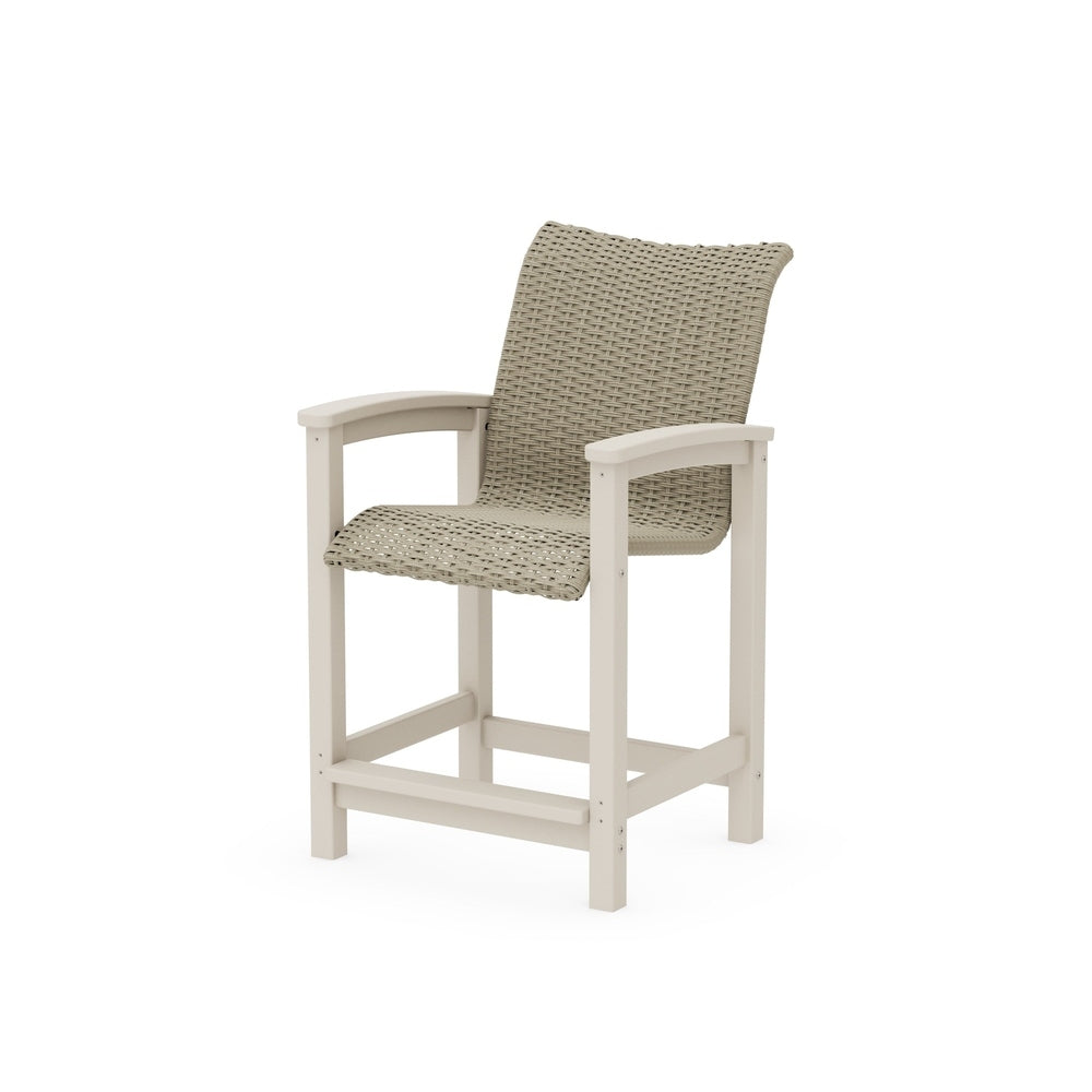 POLYWOOD Coastal Woven Counter Chair - Sand