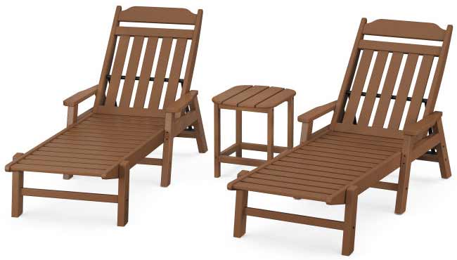POLYWOOD® Country Living 3-Piece Chaise Set with Arms - PWS1551-1 Chaise POLYWOOD®