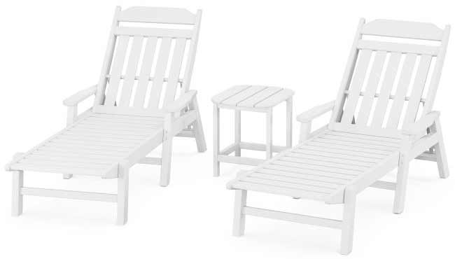 POLYWOOD® Country Living 3-Piece Chaise Set with Arms - PWS1551-1 Chaise POLYWOOD®
