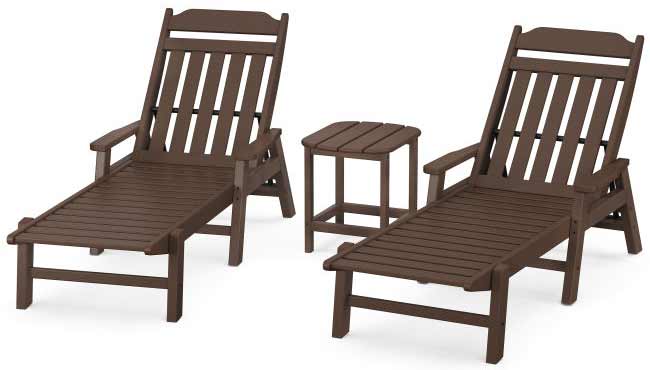 POLYWOOD® Country Living 3-Piece Chaise Set with Arms - PWS1551-1 Chaise POLYWOOD®