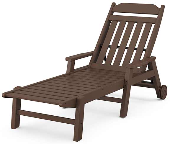 POLYWOOD® Country Living Chaise with Arms and Wheels - CLCW2280 Chaise POLYWOOD®