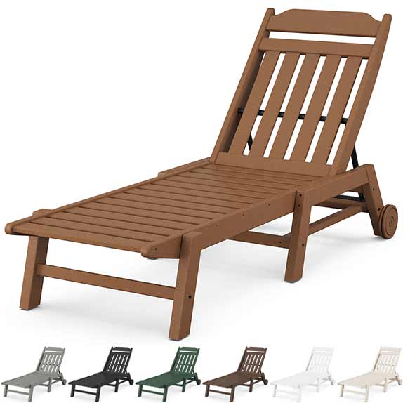POLYWOOD® Country Living Chaise with Wheels - CLCAW2280 Chaise POLYWOOD®
