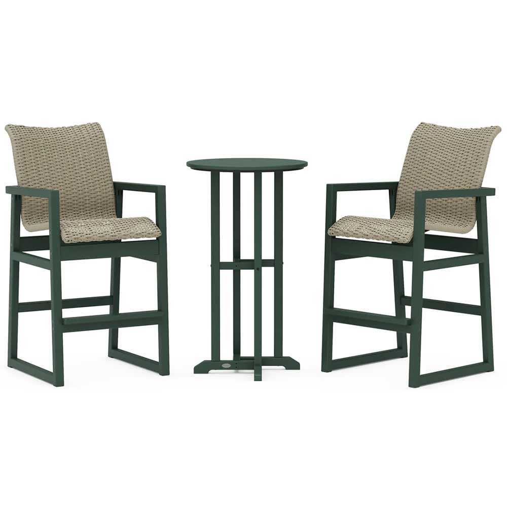 POLYWOOD® EDGE Woven 3-Piece Farmhouse Bar Set - PWS2900-1