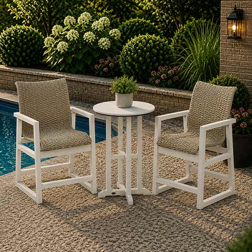 POLYWOOD® EDGE Woven 3-Piece Farmhouse Counter Set - PWS2909-1