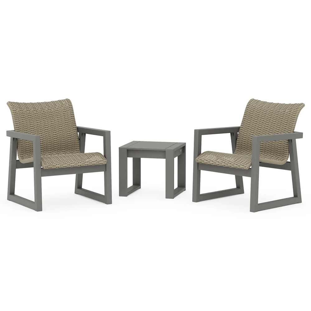 POLYWOOD® EDGE Woven 3-Piece Lounge Chair Seating Set - PWS2912-1