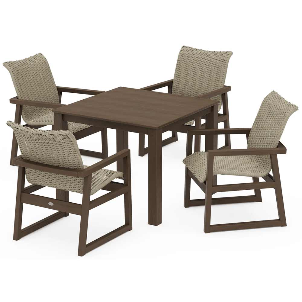 POLYWOOD® EDGE Woven 5-Piece Parsons Dining Set - PWS2892-1