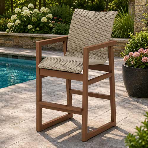 POLYWOOD® EDGE Woven Bar Arm Chair - EMD242