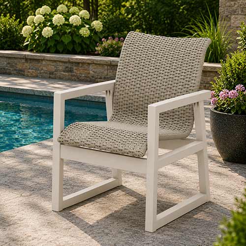 POLYWOOD® EDGE Woven Dining Arm Chair - EMD240