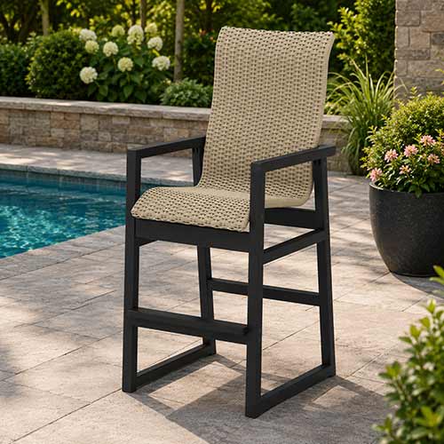 POLYWOOD® EDGE Woven High-Back Bar Arm Chair - EMD252