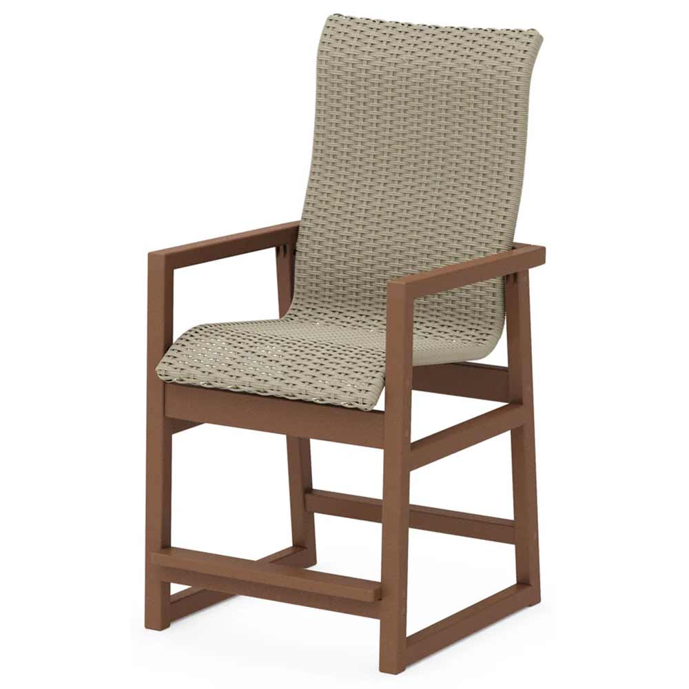 POLYWOOD® EDGE Woven High-Back Counter Arm Chair - EMD251
