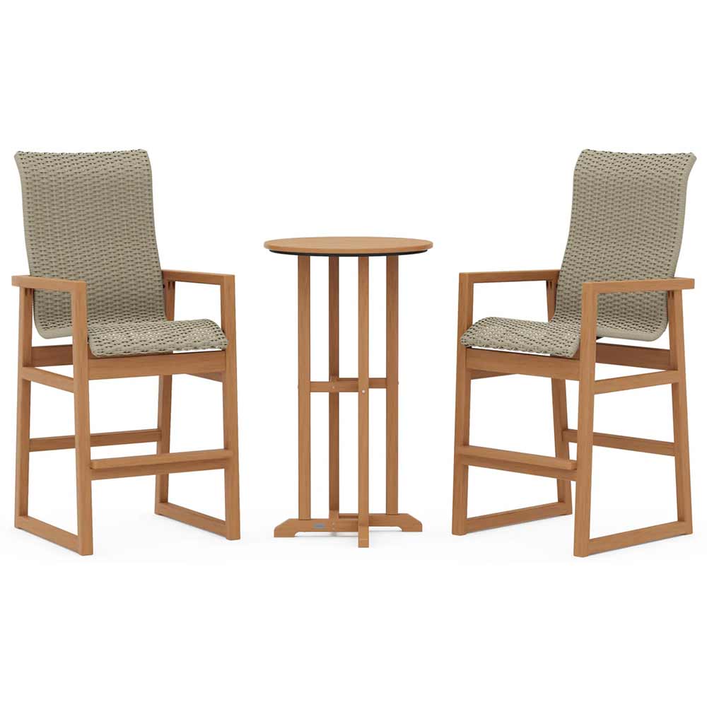 POLYWOOD® EDGE Woven Highback 3-Piece Farmhouse Bar Set - PWS2919-1
