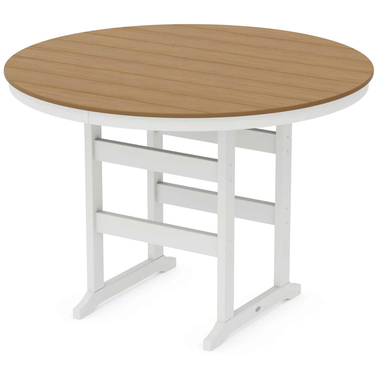 POLYWOOD® Table White / Natural POLYWOOD® Farmhouse 60" Round Bar Table - Select Accents - RBT260-L5