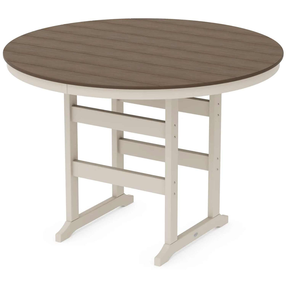 POLYWOOD® Table Sand / Kona POLYWOOD® Farmhouse 60" Round Bar Table - Select Accents - RBT260-L5