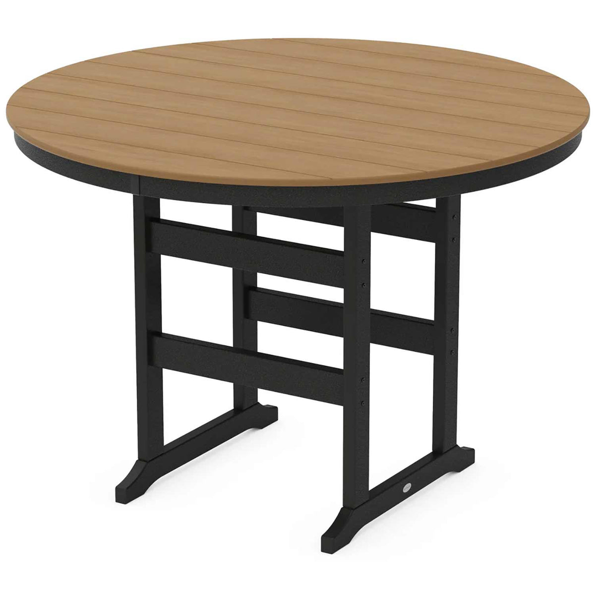 POLYWOOD® Table Black / Natural POLYWOOD® Farmhouse 60" Round Bar Table - Select Accents - RBT260-L5