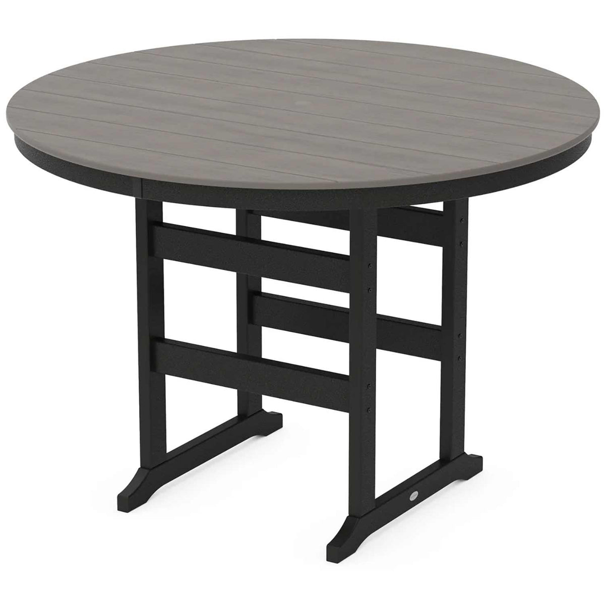 POLYWOOD® Table Black / Driftwood POLYWOOD® Farmhouse 60" Round Bar Table - Select Accents - RBT260-L5