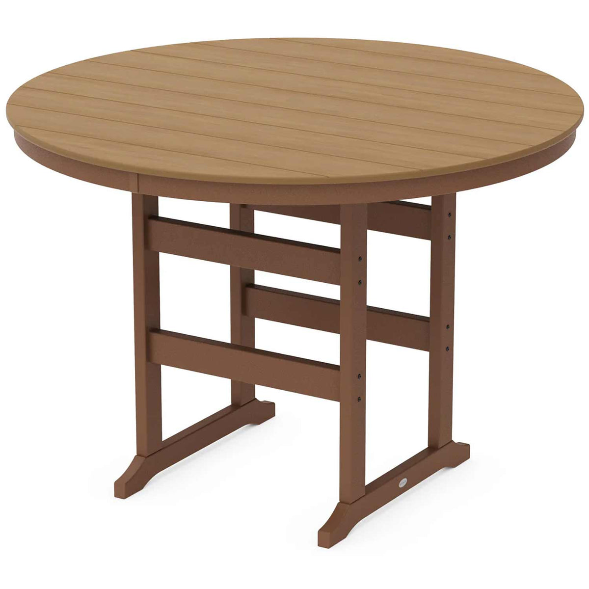 POLYWOOD® Table Teak / Natural POLYWOOD® Farmhouse 60" Round Bar Table - Select Accents - RBT260-L5