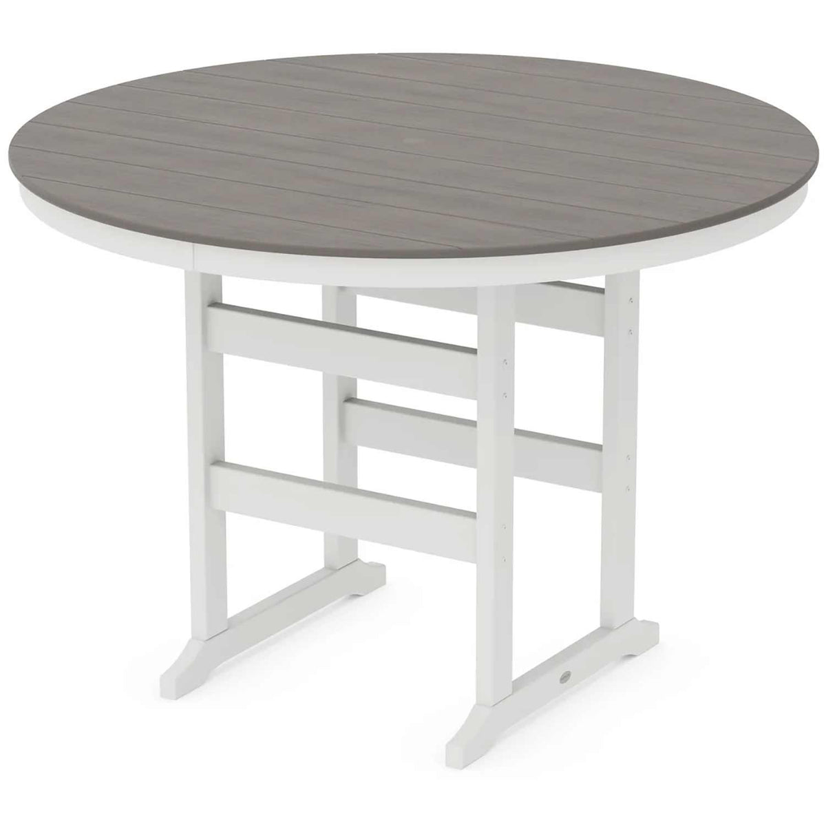 POLYWOOD® Table White / Driftwood POLYWOOD® Farmhouse 60" Round Bar Table - Select Accents - RBT260-L5