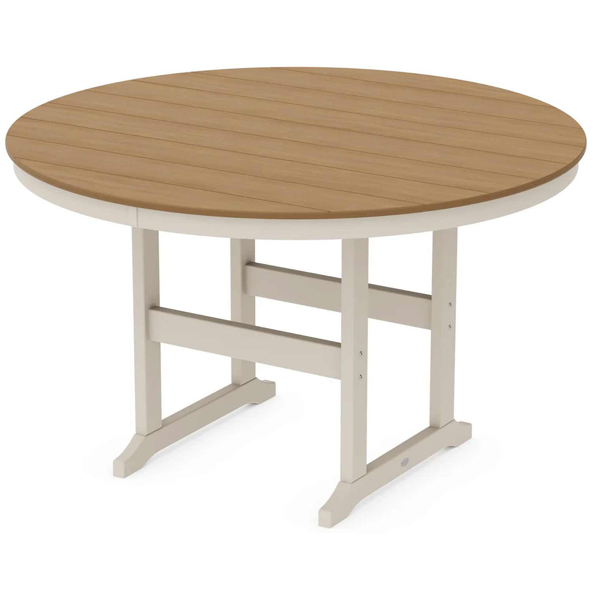 POLYWOOD® Table Sand / Natural POLYWOOD® Farmhouse 60" Round Counter Table - Select Accents - RRT260-L5