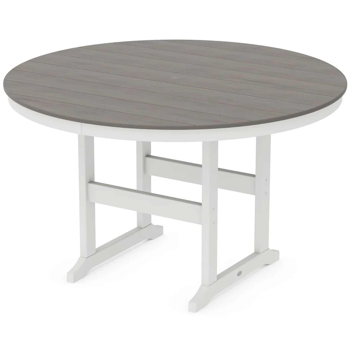 POLYWOOD® Table White / Driftwood POLYWOOD® Farmhouse 60" Round Counter Table - Select Accents - RRT260-L5