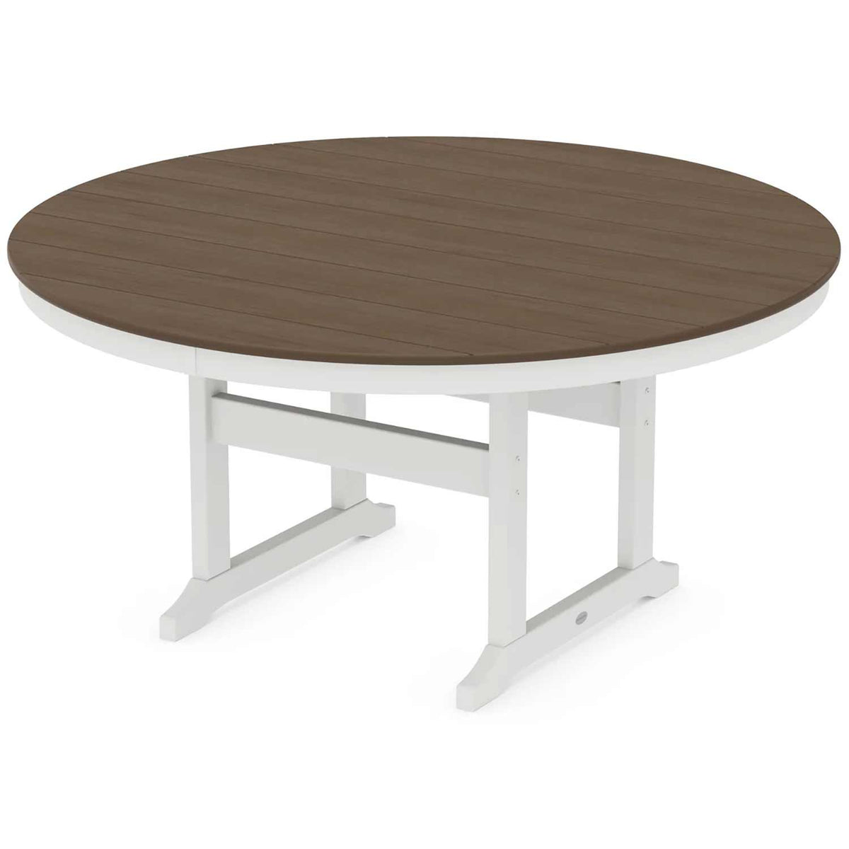 POLYWOOD® Table White / Kona POLYWOOD® Farmhouse 60" Round Dining Table - Select Accents - RT260-L5