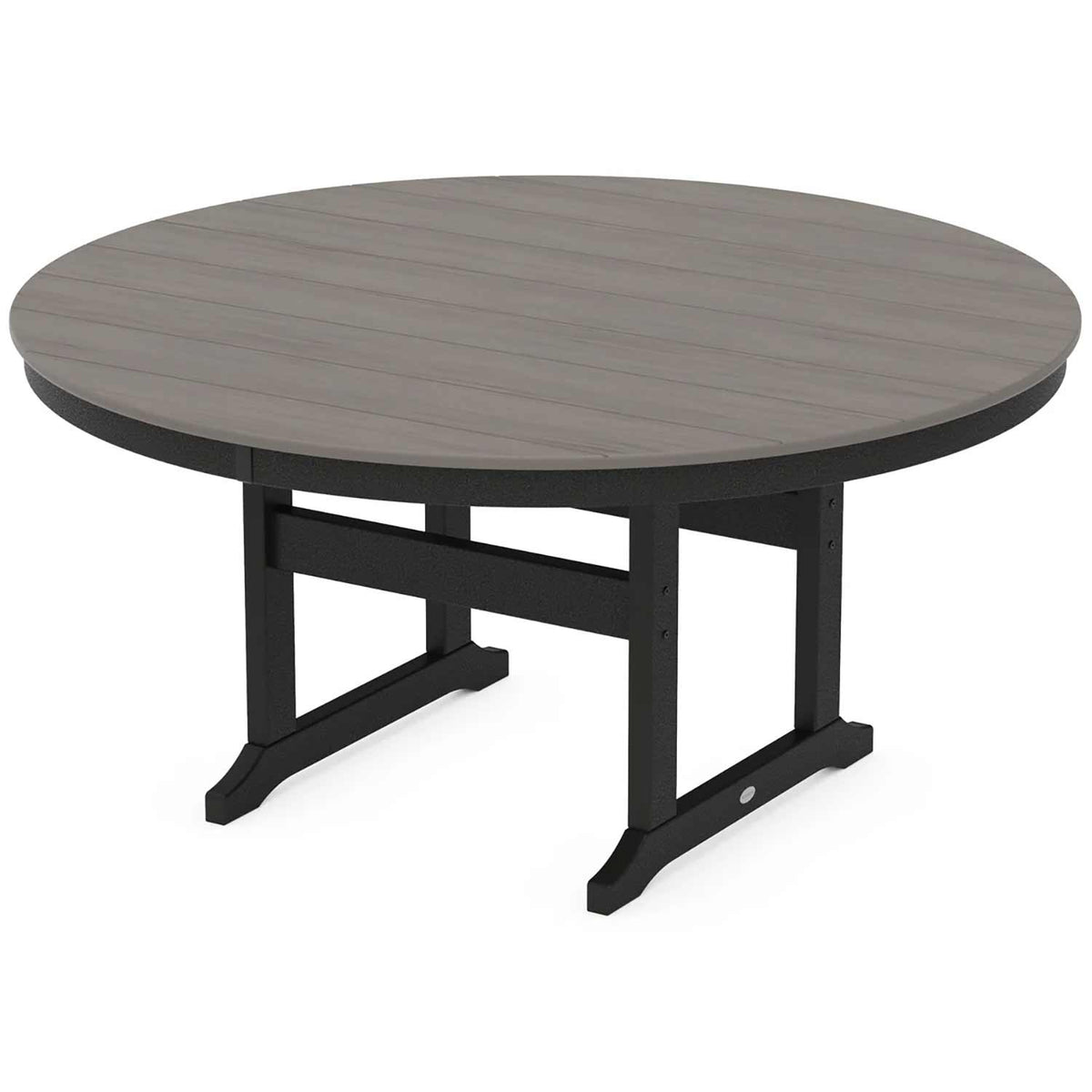POLYWOOD® Table Black / Driftwood POLYWOOD® Farmhouse 60" Round Dining Table - Select Accents - RT260-L5