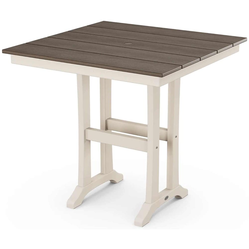 POLYWOOD® Farmhouse Trestle 37" Counter Table - Select Accents - PLR81-T1L1 Table POLYWOOD®