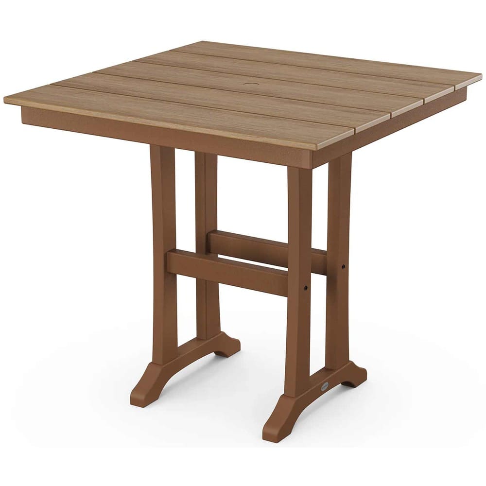 POLYWOOD® Farmhouse Trestle 37" Counter Table - Select Accents - PLR81-T1L1 Table POLYWOOD®