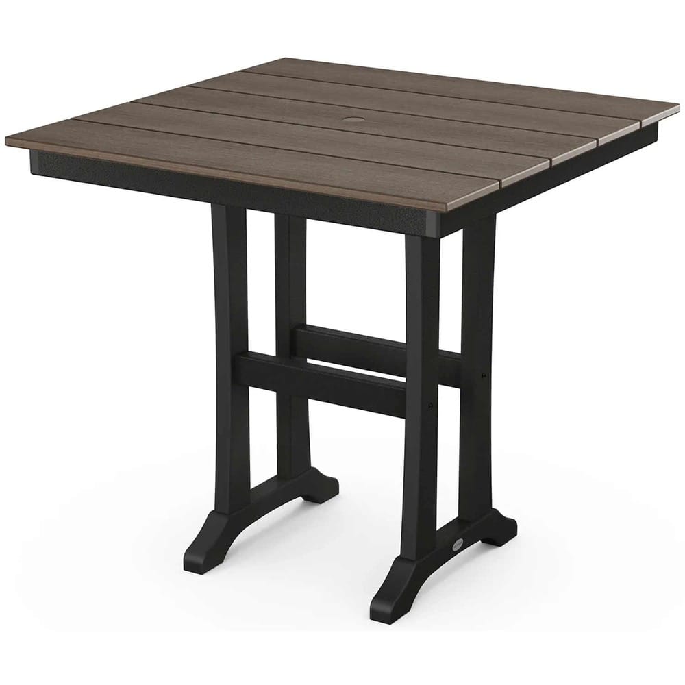 POLYWOOD® Farmhouse Trestle 37" Counter Table - Select Accents - PLR81-T1L1 Table POLYWOOD®