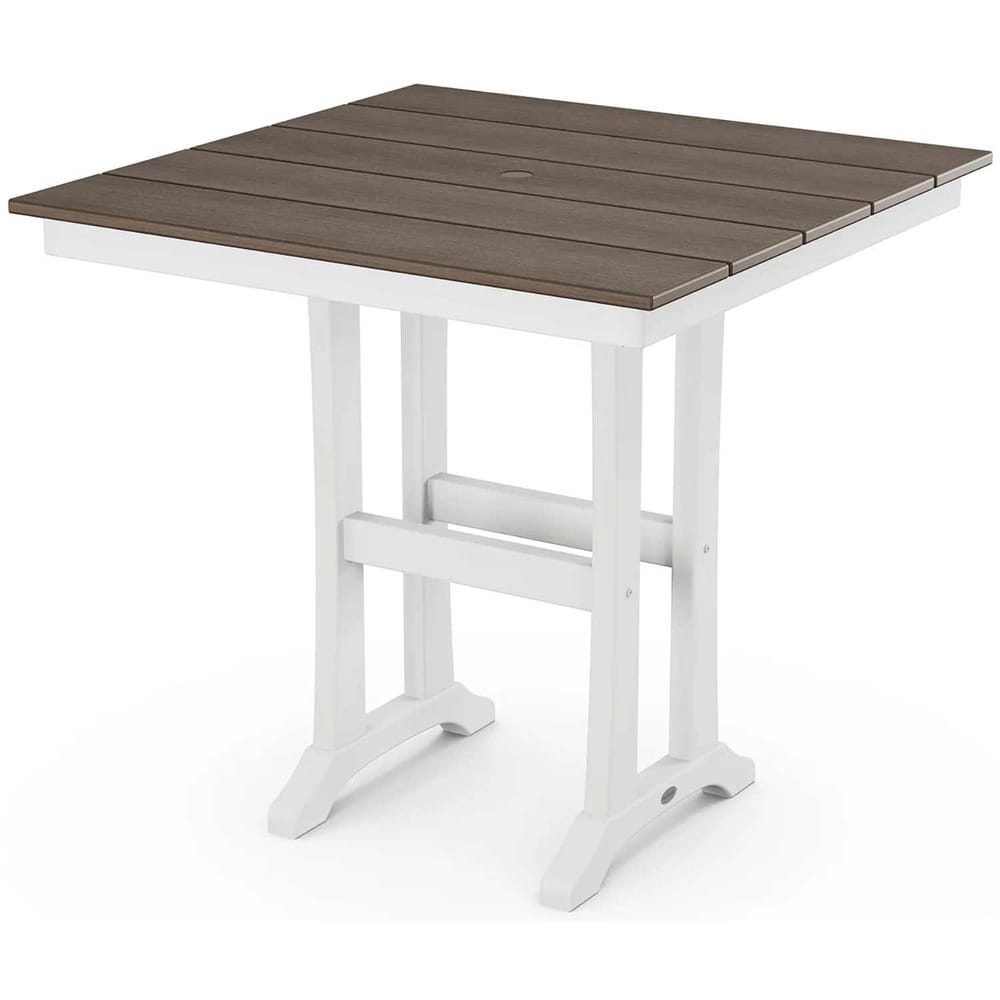 POLYWOOD® Farmhouse Trestle 37" Counter Table - Select Accents - PLR81-T1L1 Table POLYWOOD®