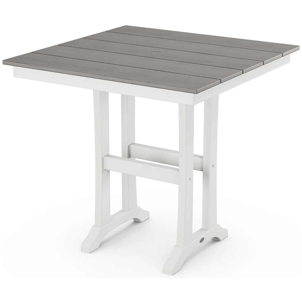 POLYWOOD® Farmhouse Trestle 37" Counter Table - Select Accents - PLR81-T1L1 Table POLYWOOD®
