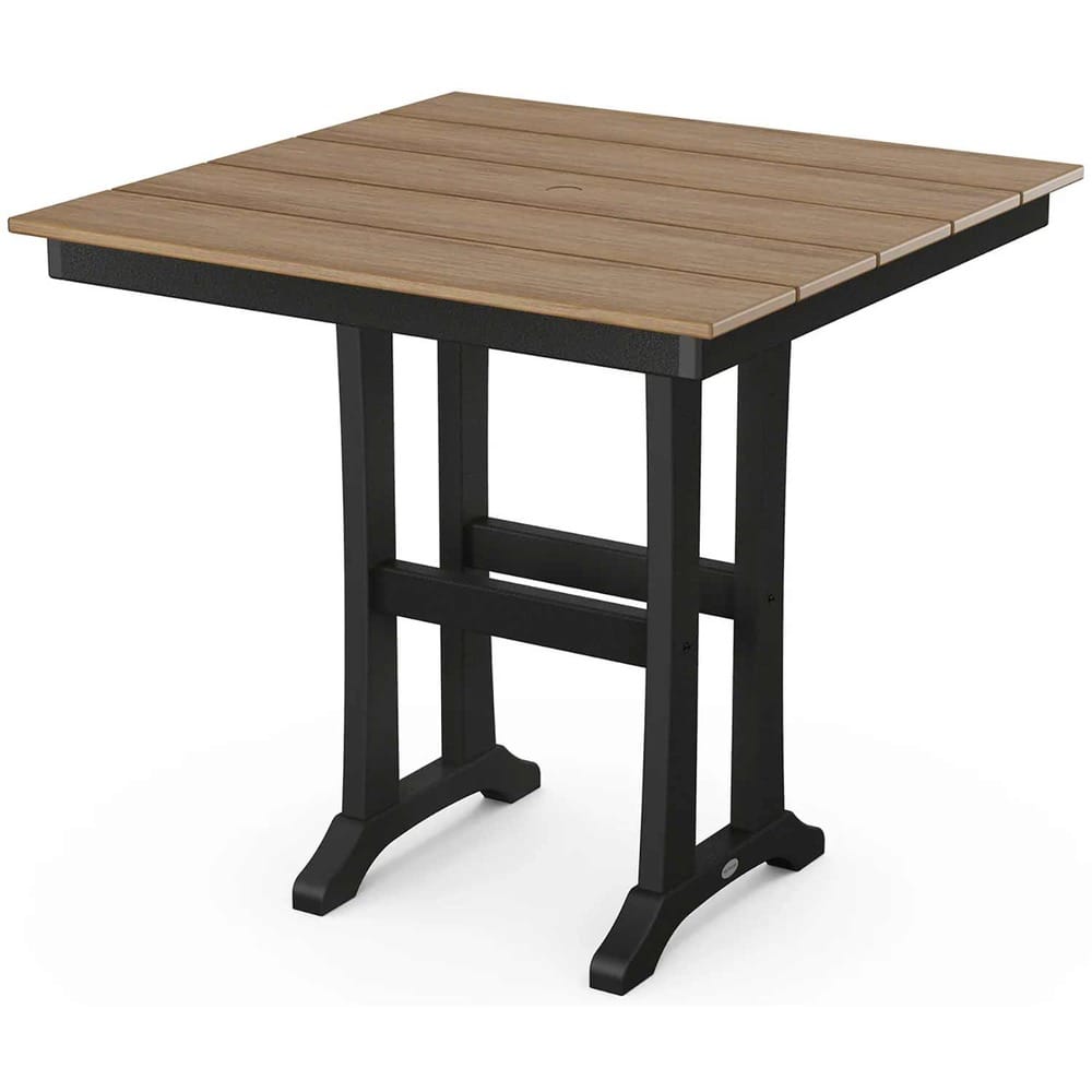 POLYWOOD® Farmhouse Trestle 37" Counter Table - Select Accents - PLR81-T1L1 Table POLYWOOD®