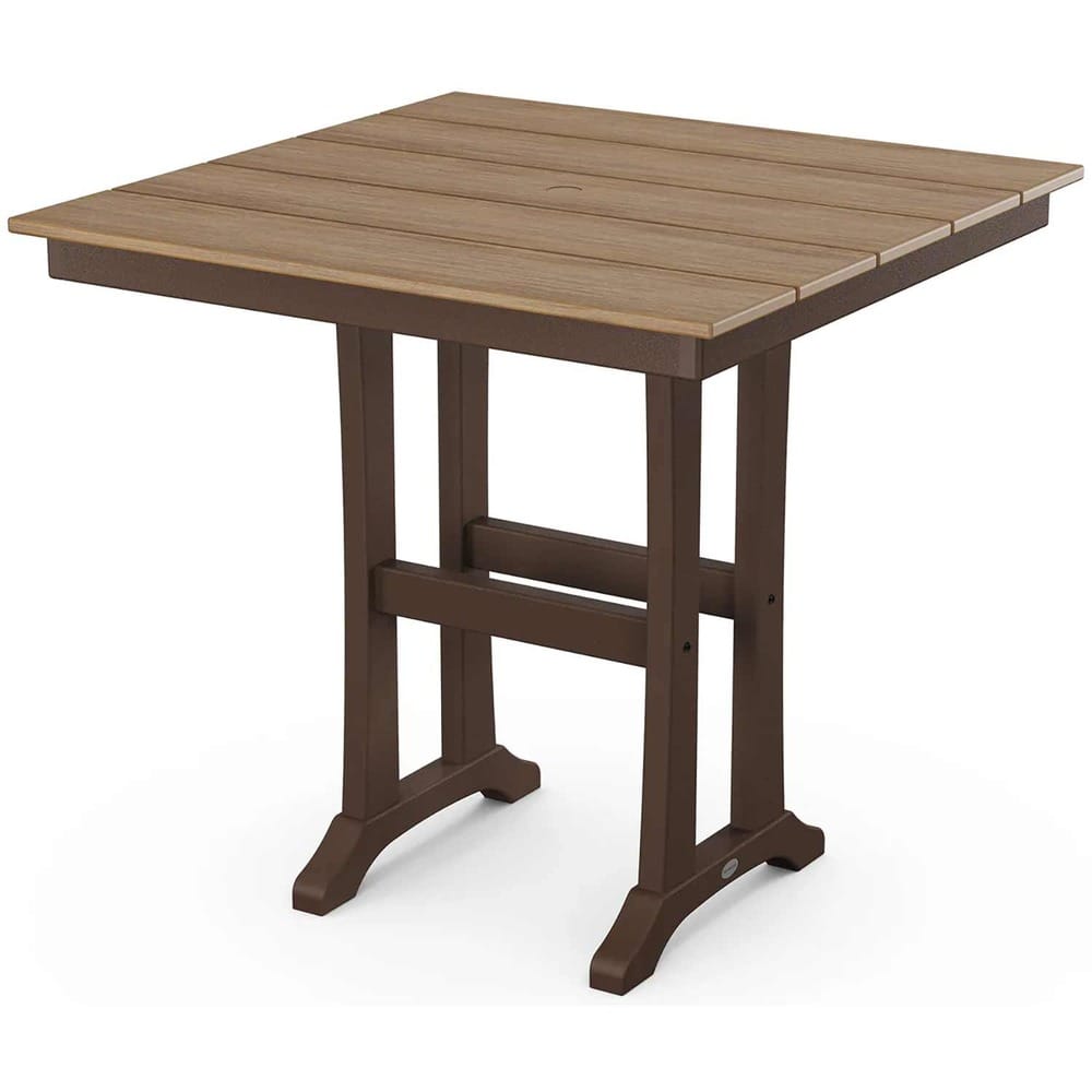 POLYWOOD® Farmhouse Trestle 37" Counter Table - Select Accents - PLR81-T1L1 Table POLYWOOD®