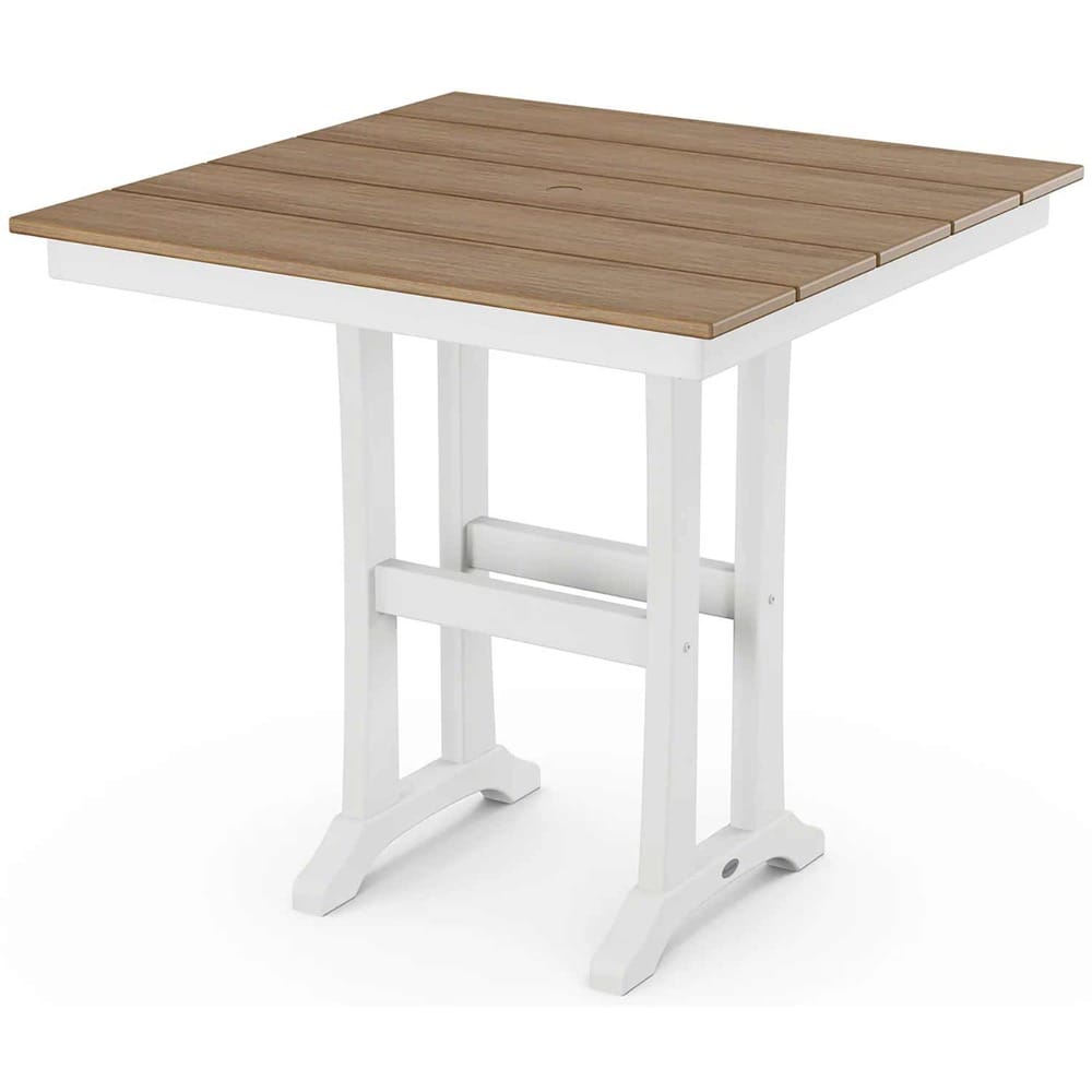 POLYWOOD® Farmhouse Trestle 37" Counter Table - Select Accents - PLR81-T1L1 Table POLYWOOD®