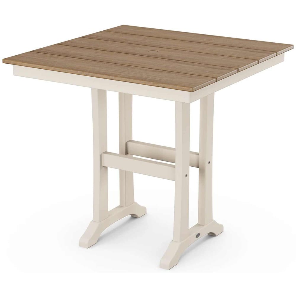 POLYWOOD® Farmhouse Trestle 37" Counter Table - Select Accents - PLR81-T1L1 Table POLYWOOD®