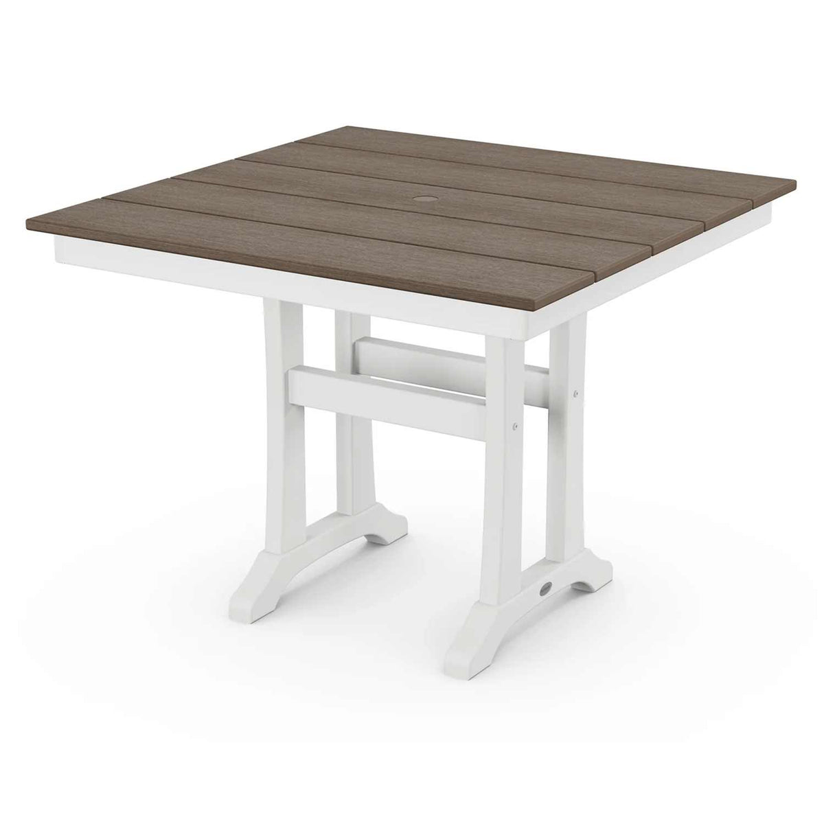 POLYWOOD® Farmhouse Trestle 37" Dining Table - Select Accents - PL81-T1L1