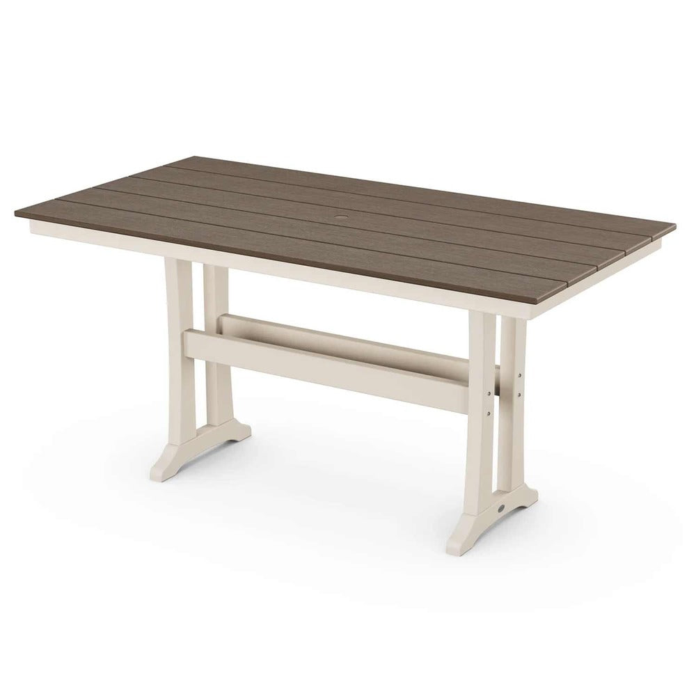 POLYWOOD® Farmhouse Trestle 37" x 72" Counter Table - Select Accents - PLR83-T1L1 Table POLYWOOD®