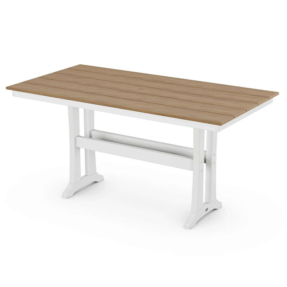 POLYWOOD® Farmhouse Trestle 37" x 72" Counter Table - Select Accents - PLR83-T1L1 Table POLYWOOD®