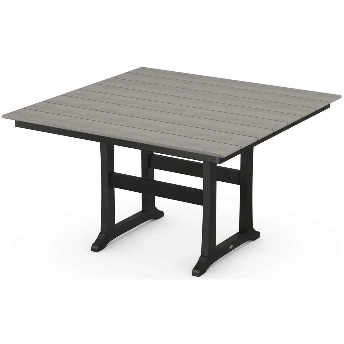 POLYWOOD® Table Black / Driftwood POLYWOOD® Farmhouse Trestle 59" Counter Table - Select Accents - PLR85-T1L1