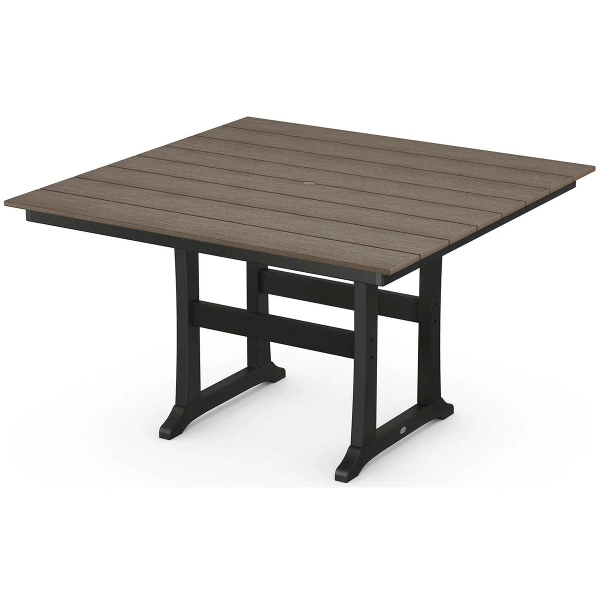 POLYWOOD® Table Black / Kona POLYWOOD® Farmhouse Trestle 59" Counter Table - Select Accents - PLR85-T1L1