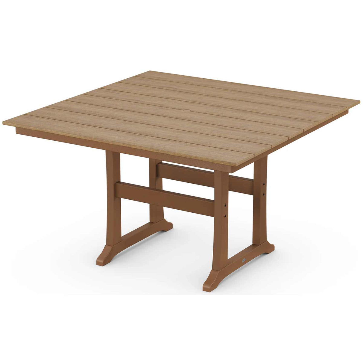 POLYWOOD® Table Teak / Natural POLYWOOD® Farmhouse Trestle 59" Counter Table - Select Accents - PLR85-T1L1