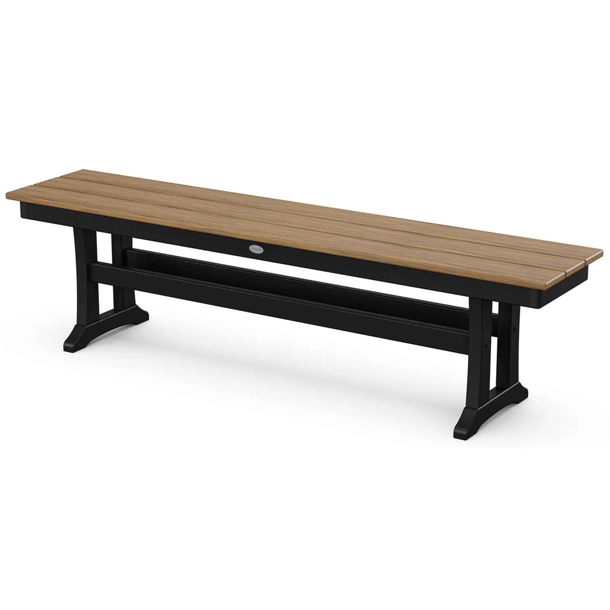 POLYWOOD® Benches Black / Natural POLYWOOD® Farmhouse Trestle 65" Bench - Select Accents - PL36-T1L1